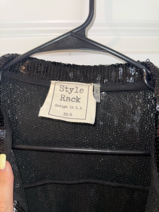 Style Rack Black Sequin Fringe Jacket - Picture 5 of 6